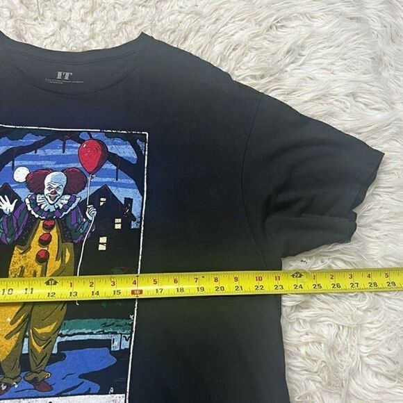 IT Pennywise Mens Short Sleeve Black Crewneck T-Shirt Clown Halloween Horror XL - Picture 5 of 8